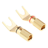 2Pieces Copper Speaker Banana Spade Plug Screw Type Gold Plated Connector - Aladdin Shoppers
