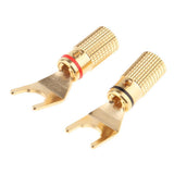 2Pieces Copper Speaker Banana Spade Plug Screw Type Gold Plated Connector - Aladdin Shoppers