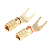 2Pieces Copper Speaker Banana Spade Plug Screw Type Gold Plated Connector - Aladdin Shoppers