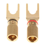 2Pieces Copper Speaker Banana Spade Plug Screw Type Gold Plated Connector - Aladdin Shoppers