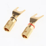 2Pieces Copper Speaker Banana Spade Plug Screw Type Gold Plated Connector - Aladdin Shoppers