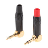 Maxbell 2x 90 Degree Gold Plated 3.5mm 1/8inch 3Pole Audio Male Plug Jack Connector Solder - Aladdin Shoppers