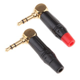 Maxbell 2x 90 Degree Gold Plated 3.5mm 1/8inch 3Pole Audio Male Plug Jack Connector Solder - Aladdin Shoppers