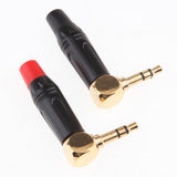 Maxbell 2x 90 Degree Gold Plated 3.5mm 1/8inch 3Pole Audio Male Plug Jack Connector Solder - Aladdin Shoppers