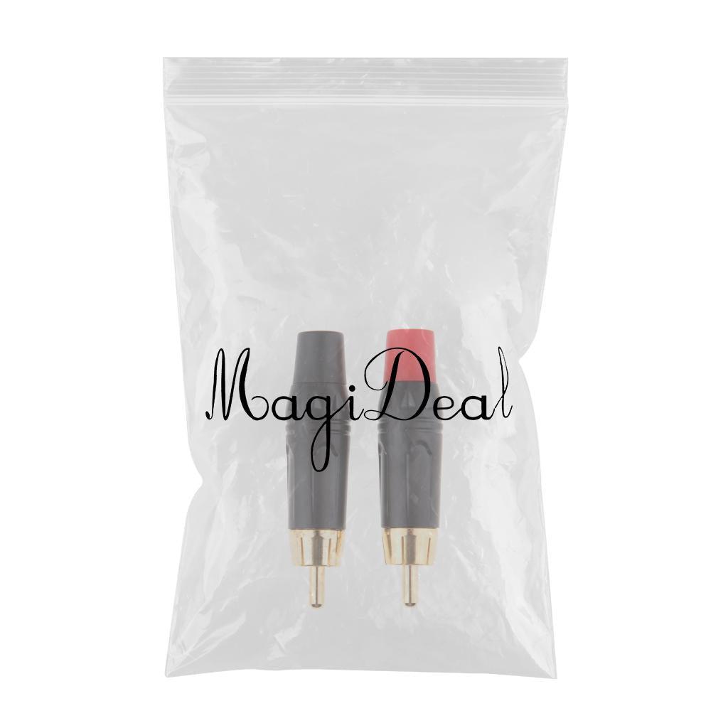 Maxbell Maxbell 2Piece RCA Male Audio Video Cable Jack Plug Adapter DIY Soldering Connector
