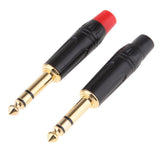 Maxbell 2Pieces 6.35mm 1/4inch 3Pole Wire Connector Male Jack Plug Adapter Solder Connector - Aladdin Shoppers