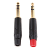 Maxbell 2Pieces 6.35mm 1/4inch 3Pole Wire Connector Male Jack Plug Adapter Solder Connector - Aladdin Shoppers