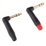 Maxbell 2Pieces 90 Degree 6.35mm 1/4inch Wire Connector Male Jack Plug Adapter Solder Connector - Aladdin Shoppers