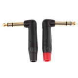 Maxbell 2Pieces 90 Degree 6.35mm 1/4inch Wire Connector Male Jack Plug Adapter Solder Connector - Aladdin Shoppers