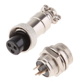 Maxbell Pair GX12 3Pins Waterproof Male Female Panel Metal Aviation Wire Connector - Aladdin Shoppers