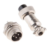 Maxbell Pair GX12 4Pins Waterproof Male Female Panel Metal Aviation Wire Connector - Aladdin Shoppers