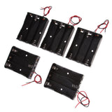 Maxbell 18650 Battery Case Holder, 5 Pcs 3 Slots x 3.7V DIY Plastic Battery Storage Box with Wire Lead for 18650 Rechargeable Battery - Aladdin Shoppers