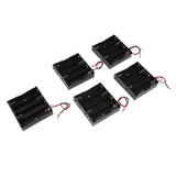 Maxbell 5 Pack 4 x 18650 Battery Holder Storage Case Plastic Box with Wire Leads, 4 Slots x 3.7V [14.8V] DIY Battery Storage Box, Black - Aladdin Shoppers