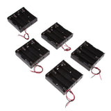Maxbell 5 Pack 4 x 18650 Battery Holder Storage Case Plastic Box with Wire Leads, 4 Slots x 3.7V [14.8V] DIY Battery Storage Box, Black - Aladdin Shoppers