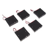 Maxbell 5 Pack 4 x 18650 Battery Holder Storage Case Plastic Box with Wire Leads, 4 Slots x 3.7V [14.8V] DIY Battery Storage Box, Black - Aladdin Shoppers