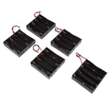 Maxbell 5 Pack 4 x 18650 Battery Holder Storage Case Plastic Box with Wire Leads, 4 Slots x 3.7V [14.8V] DIY Battery Storage Box, Black - Aladdin Shoppers
