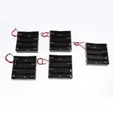 Maxbell 5 Pack 4 x 18650 Battery Holder Storage Case Plastic Box with Wire Leads, 4 Slots x 3.7V [14.8V] DIY Battery Storage Box, Black - Aladdin Shoppers