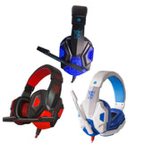 Maxbell Surround Sound Over-Ear Gaming Headphones with LED Lights Stereo Headset blue - Aladdin Shoppers