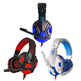 Maxbell Surround Sound Over-Ear Gaming Headphones with LED Lights Stereo Headset blue - Aladdin Shoppers