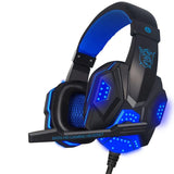 Maxbell Surround Sound Over-Ear Gaming Headphones with LED Lights Stereo Headset blue - Aladdin Shoppers