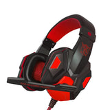 Maxbell Laptop Gaming Headsets Over Ear Headphones with Light Mic Stereo Earphones Black and red - Aladdin Shoppers