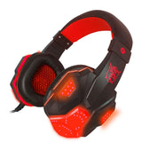 Maxbell Laptop Gaming Headsets Over Ear Headphones with Light Mic Stereo Earphones Black and red - Aladdin Shoppers