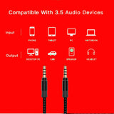 Maxbell 3.5mm Plug Male to Male Aux Cable Nylon Car AUX Audio Extension Cord 1.5m