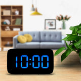 Maxbell Led Projection Alarm Clock Modern Desktop Clock with Voice control Blue