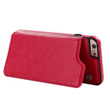 Maxbell Protective Phone Case Cover PU Leather Card Holder for iPhone6G/6S Rose red