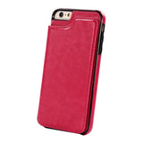 Maxbell Protective Phone Case Cover PU Leather Card Holder for iPhone6G/6S Rose red
