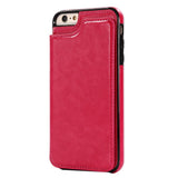 Maxbell Protective Phone Case Cover PU Leather Card Holder for iPhone6G/6S Rose red
