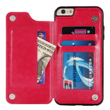 Maxbell Protective Phone Case Cover PU Leather Card Holder for iPhone6G/6S Rose red
