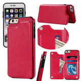 Maxbell Protective Phone Case Cover PU Leather Card Holder for iPhone6G/6S Rose red