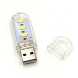 Maxbell Mini Pocket USB LED Night Light 3 LEDs 5V Bulb Lamp for Reading Warm White