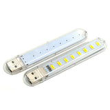 Maxbell Mini Pocket USB LED Night Light 8 LEDs 5V Bulb Lamp for Reading Warm White