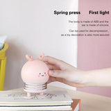 Maxbell Cartoon Creative Mini Night Light Press Spring Switch Bedside Lamp Pink