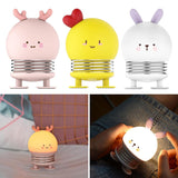 Maxbell Cartoon Creative Mini Night Light Press Spring Switch Bedside Lamp Pink