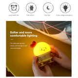 Maxbell Cartoon Creative Mini Night Light Press Spring Switch Bedside Lamp Yellow