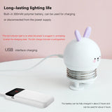 Maxbell Cartoon Creative Mini Night Light Press Spring Switch Bedside Lamp White