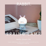 Maxbell Cartoon Creative Mini Night Light Press Spring Switch Bedside Lamp White