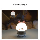 Maxbell Cartoon Creative Mini Night Light Press Spring Switch Bedside Lamp White