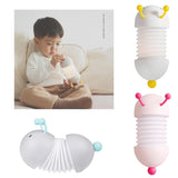 Maxbell Cartoon Caterpillar Led Night Light Folding USB Bedside Lamp Magnetic White