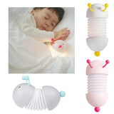 Maxbell Cartoon Caterpillar Led Night Light Folding USB Bedside Lamp Magnetic White