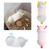 Maxbell Cartoon Caterpillar Led Night Light Folding USB Bedside Lamp Magnetic White