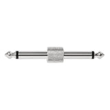 Maxbell 2x6.35 mm 1/4 Jack Plug Male to Male Guitar Coupler Adapter Connector Silver