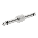 Maxbell 6x6.35 mm 1/4 Jack Plug Male to Male Guitar Coupler Adapter Connector Silver