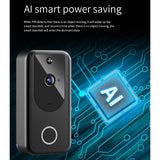 2xSmart Video Doorbell Wireless Intercom Two Way Audio Cloud Storage Silver