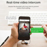 2xSmart Video Doorbell Wireless Intercom Two Way Audio Cloud Storage Silver