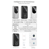 2xSmart Video Doorbell Wireless Intercom Two Way Audio Cloud Storage Silver