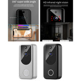 2xSmart Video Doorbell Wireless Intercom Two Way Audio Cloud Storage Silver